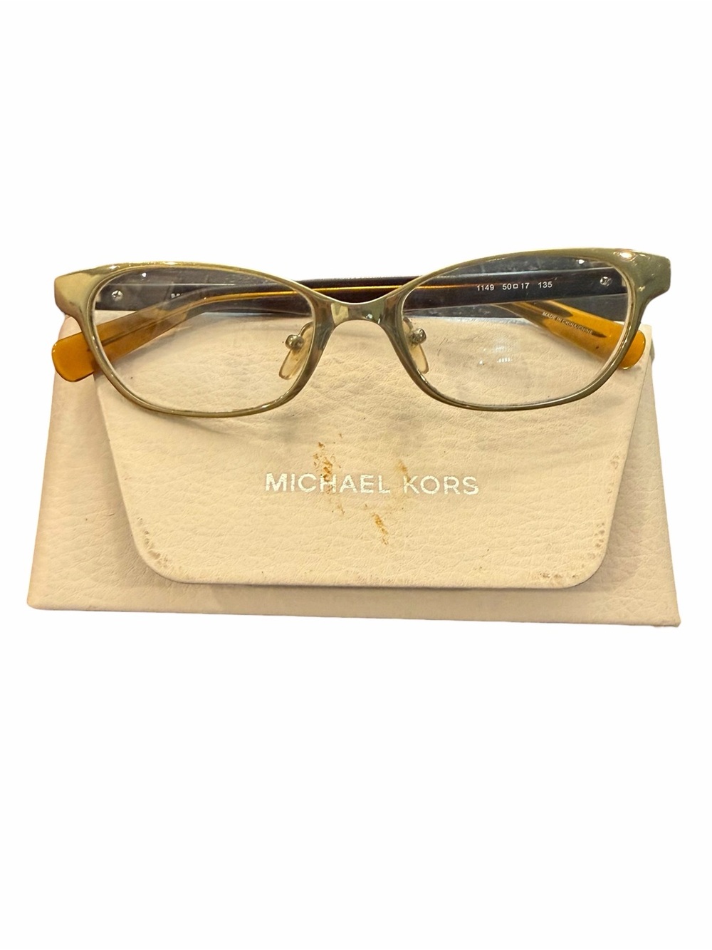 MICHAEL KORS MK 3014 1149 SYBIL GOLD AUTHENTIC EYEGLASSES MK 3014 RX 50-17-135
